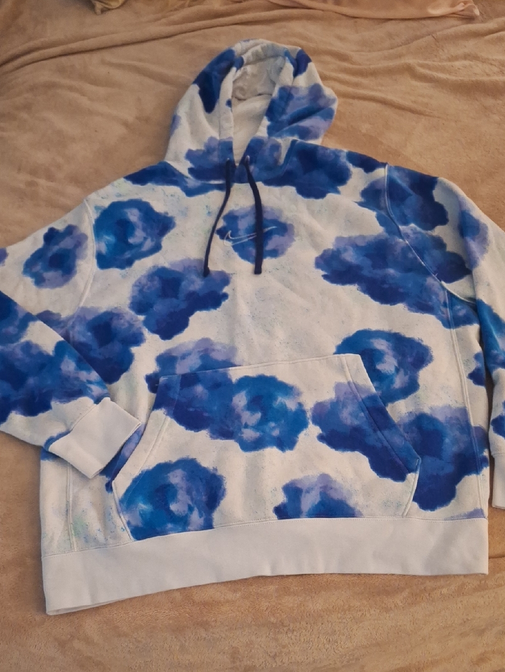 NIKE Blue Watercolor Floral Hoodie
